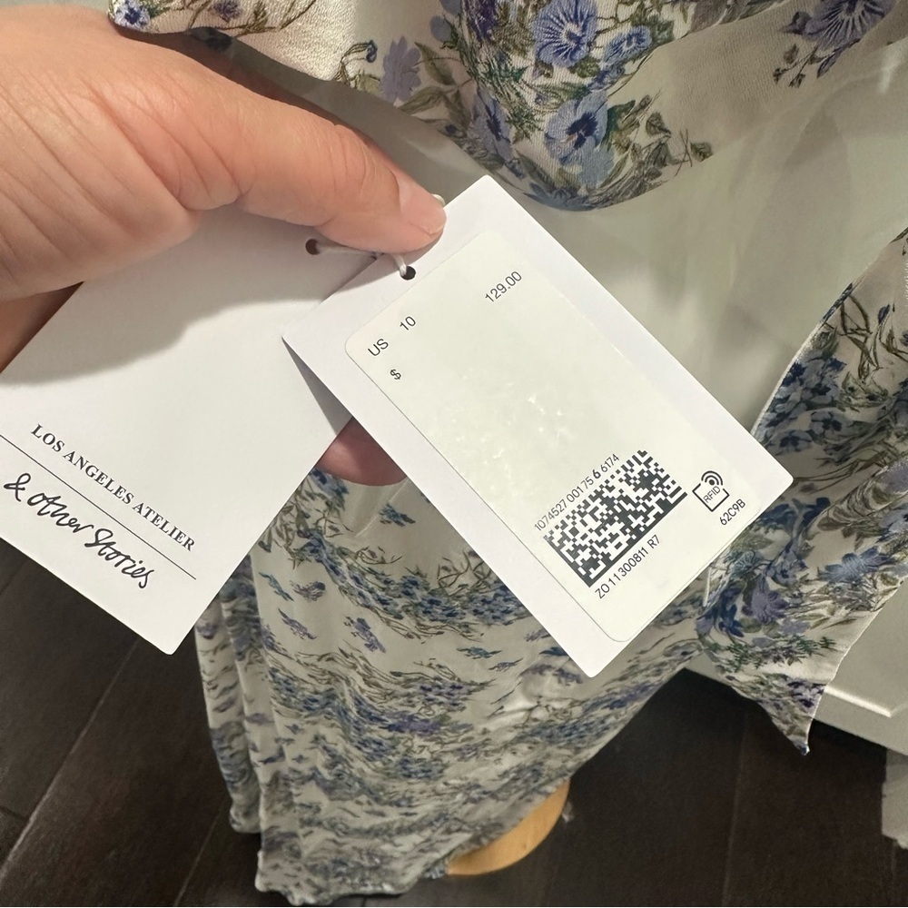 & Other Stories Floral Maxi Dress with Spaghetti Straps Size 10 NWT - Picture 7 of 7